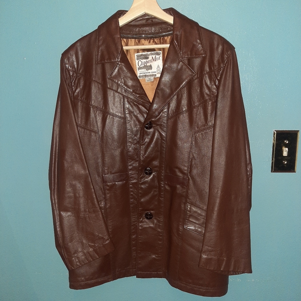 Vintage leather leisure jacket by Clipper Mist
